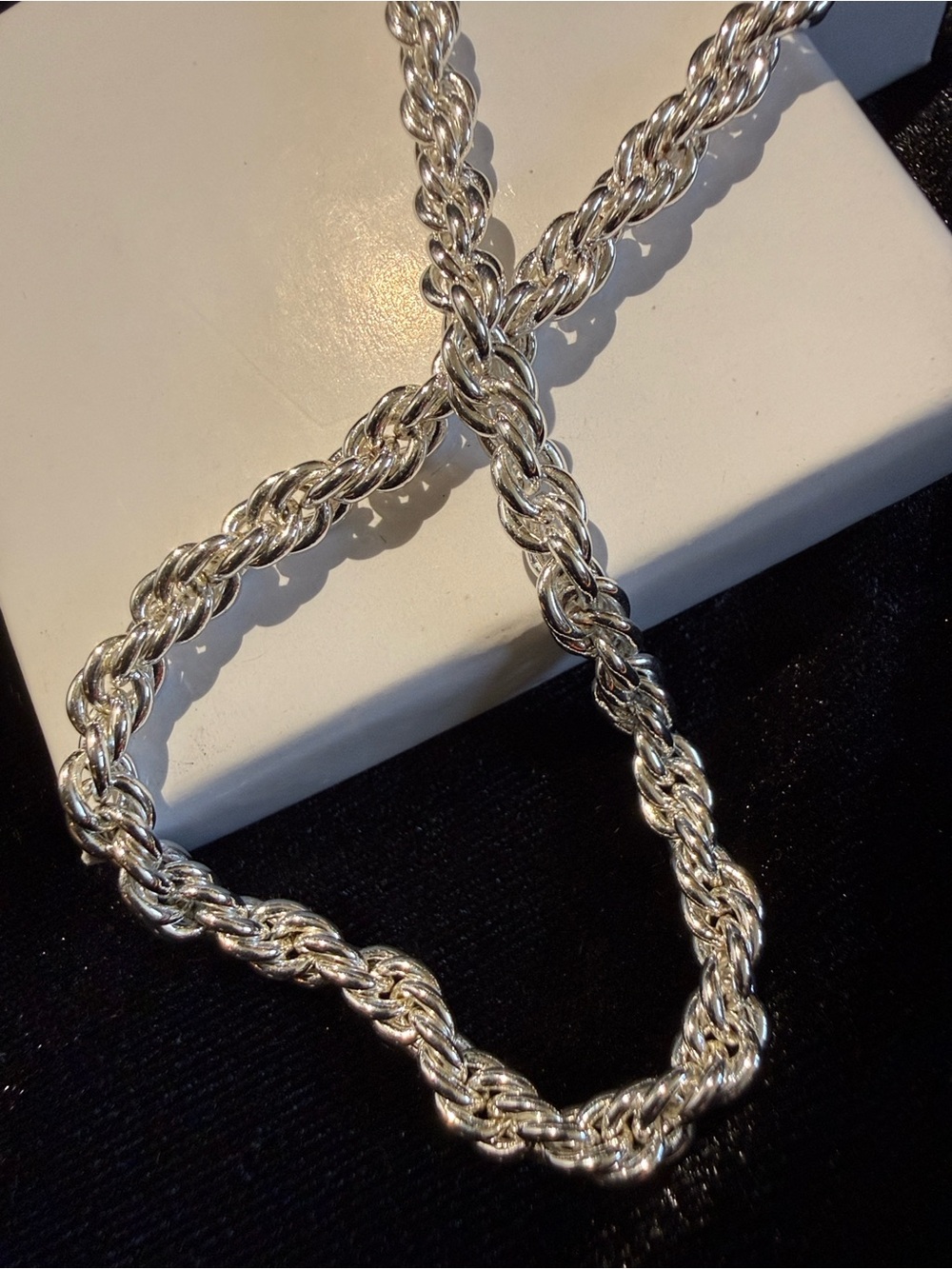 Sterling Silver Rope Chain Necklace - Elegant Women's Jewelry